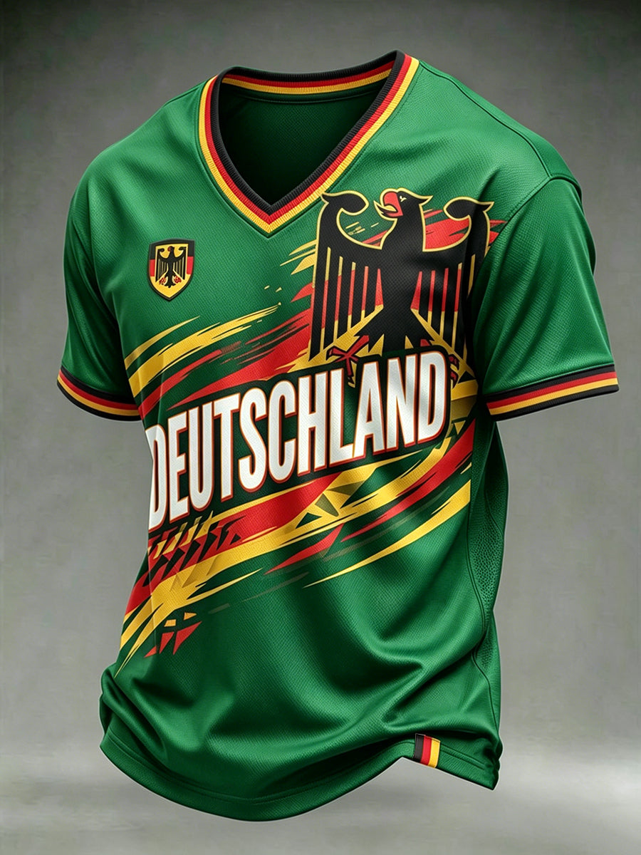 Herren-T-Shirt mit deutschem Fußball-Liebhaber-Print