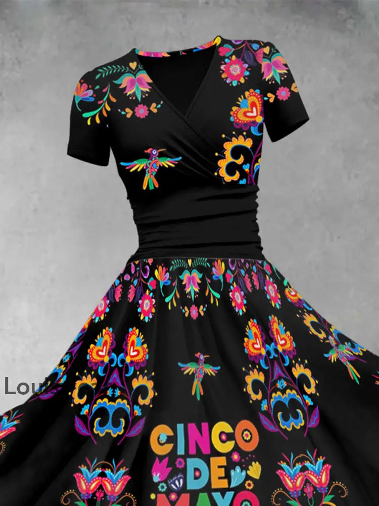 Damen Cinco De Mayo Print Kleid