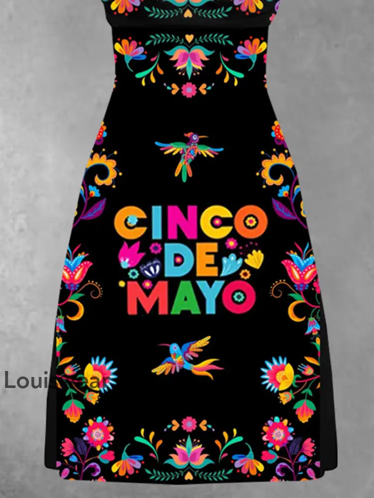 Damen Cinco De Mayo Print Kleid