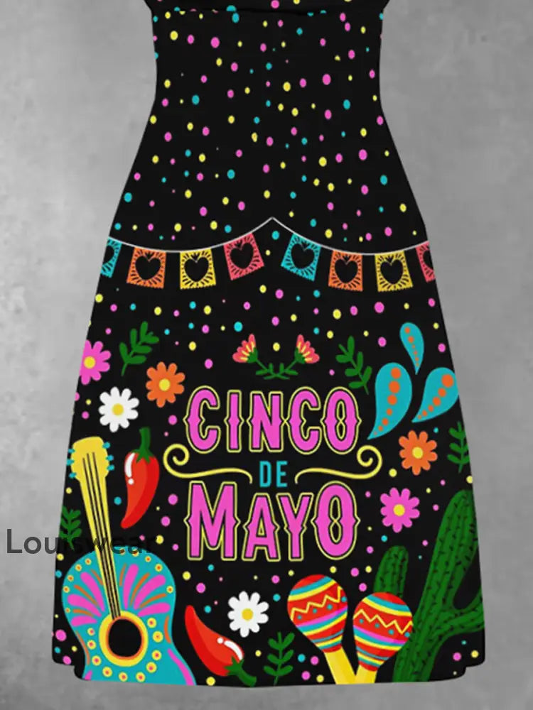 Damen Cinco De Mayo Print Kleid
