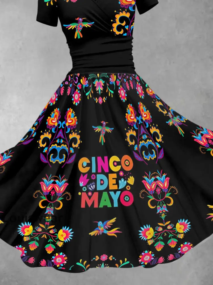 Damen Cinco De Mayo Print Kleid