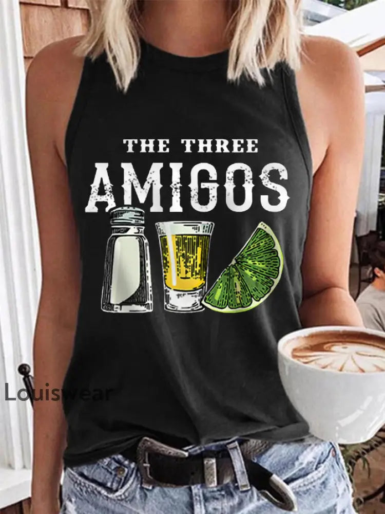 Damen lustig Die drei Amigos Cinco De Mayo Freizeit weste Schwarz / S