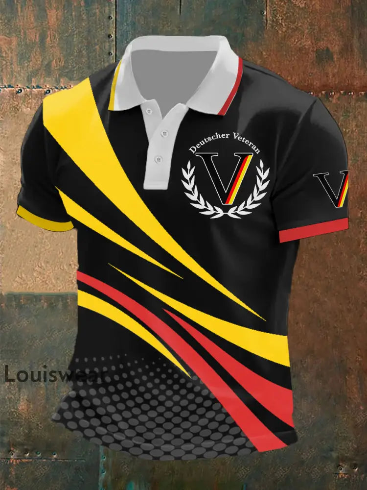Herren Deutsches Veteranen-Kurzarm-Polo-Shirt als bild / S