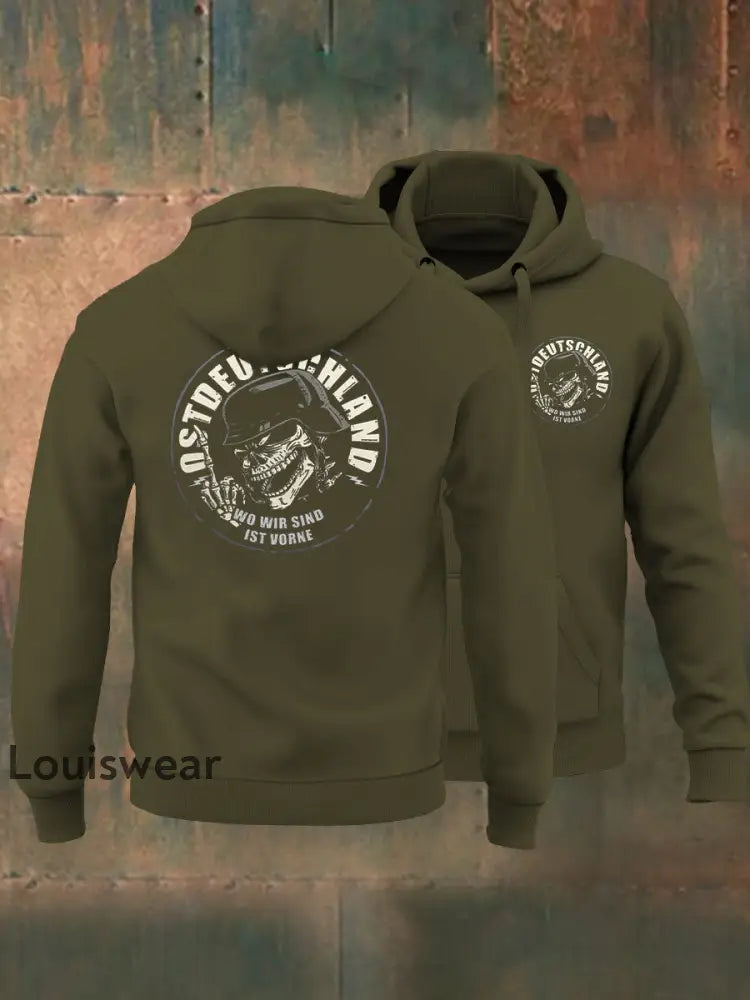 Herren-Sweatshirt mit Kapuze Ost deutschland Armee grün / S