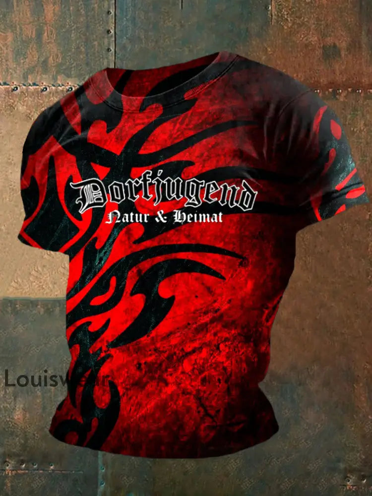 Kurzärmliges T-Shirt für Männer mit deutschem Kunstdruck A / S