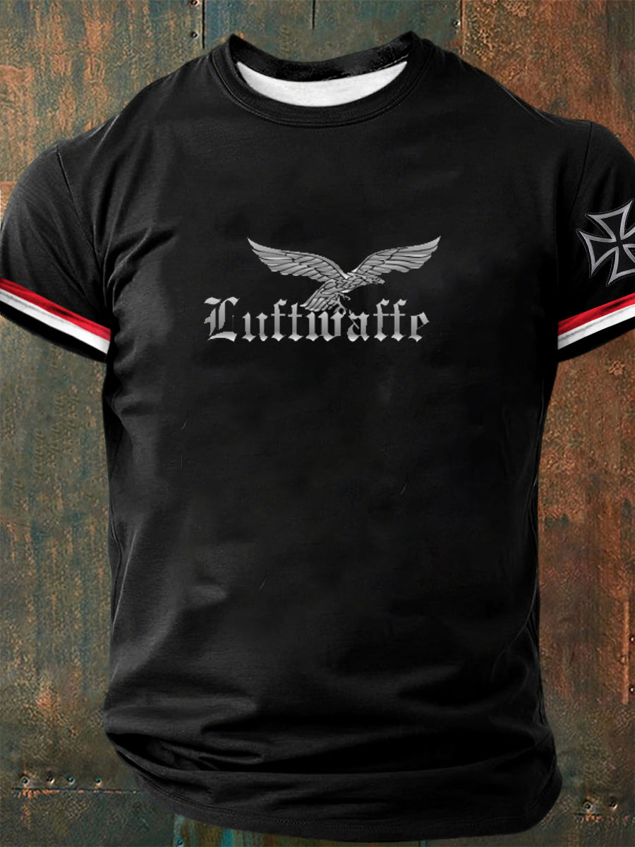 Herren Retro Deutsches Kultur muster Lässiges Kurzarm-T-Shirt