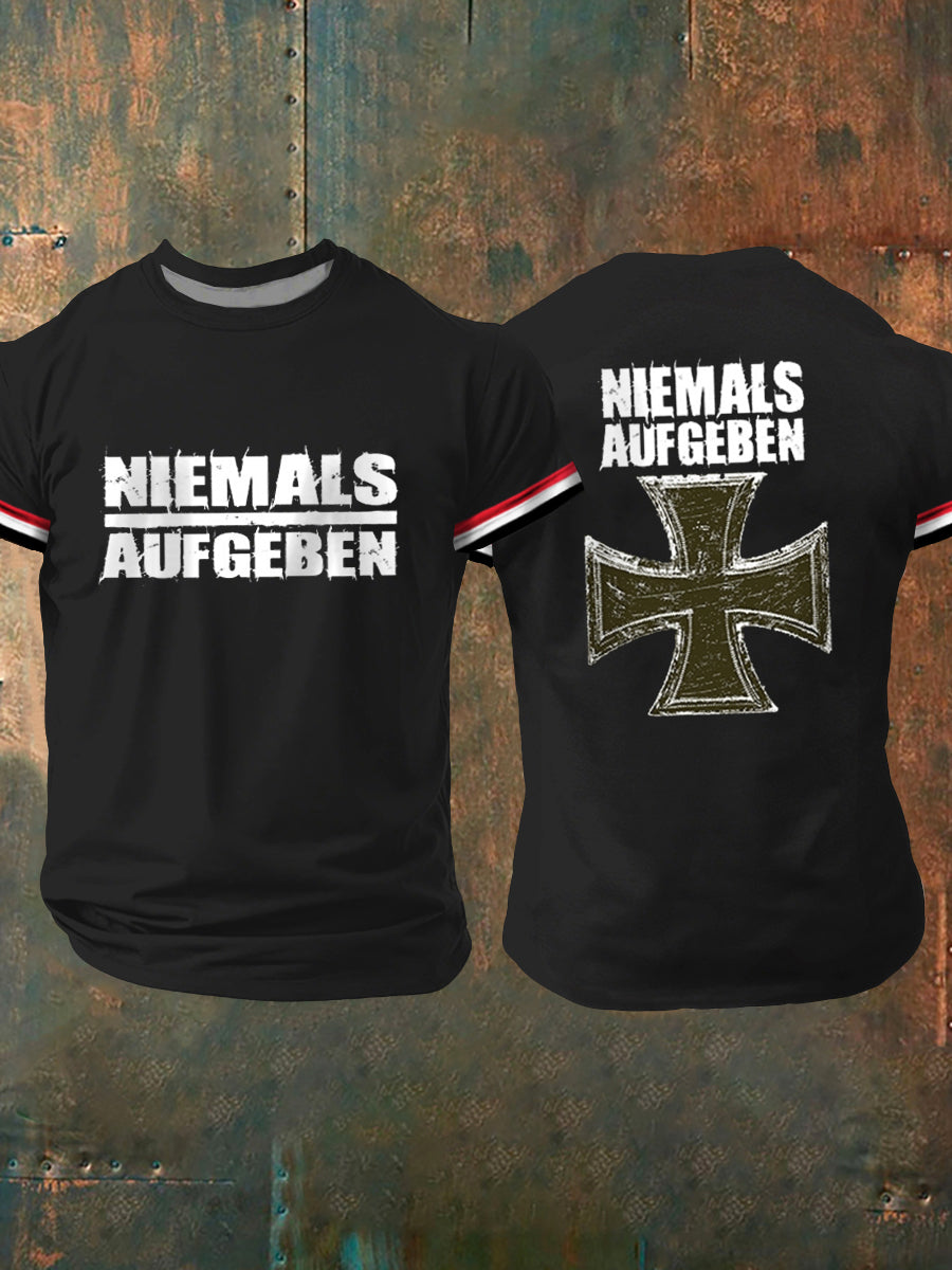 Niemals Aufben Bedrucktes Kurzarm-T-Shirt für Herren