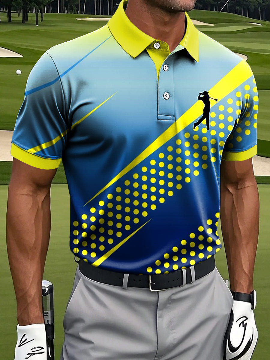 Gestreiftes geometrisch gedrucktes, lässiges Business-Polos hirt für Männer