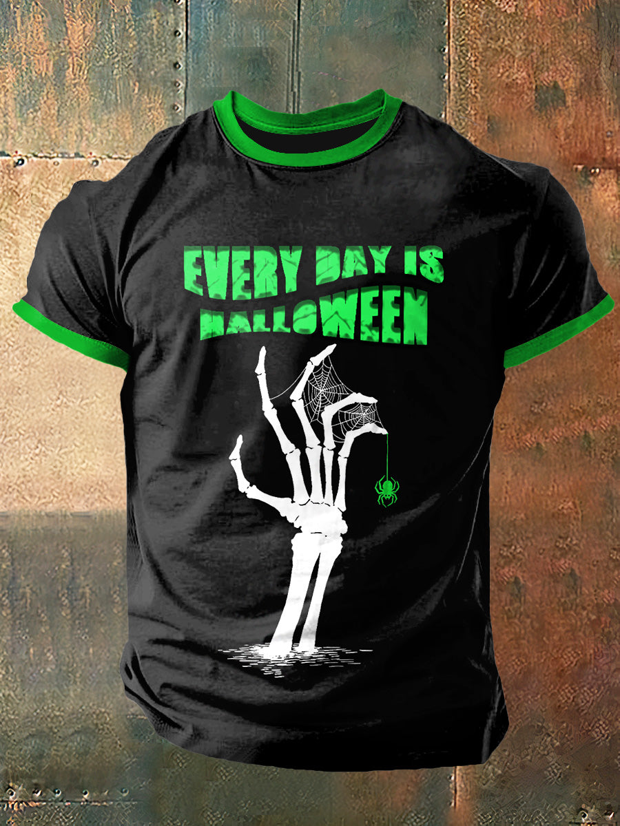 Männer jeden Tag ist Halloween Print Vintage Mode Kurzarm T-Shirt