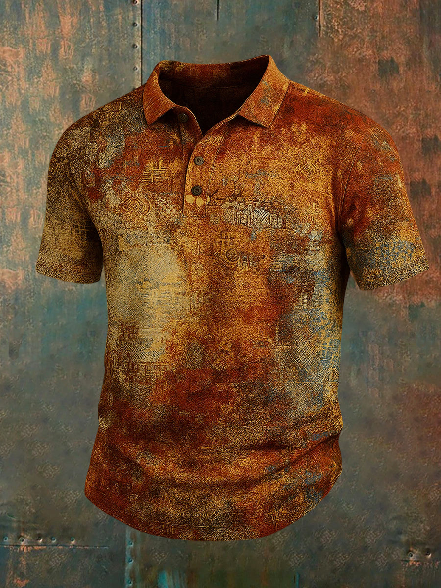 Herren Vintage Holiday Business Casual Polo Shirt