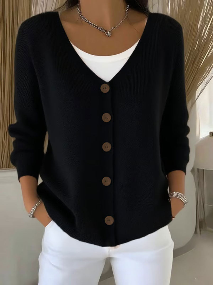 Damen Freizeit-Strickjacke mit Knöpfen