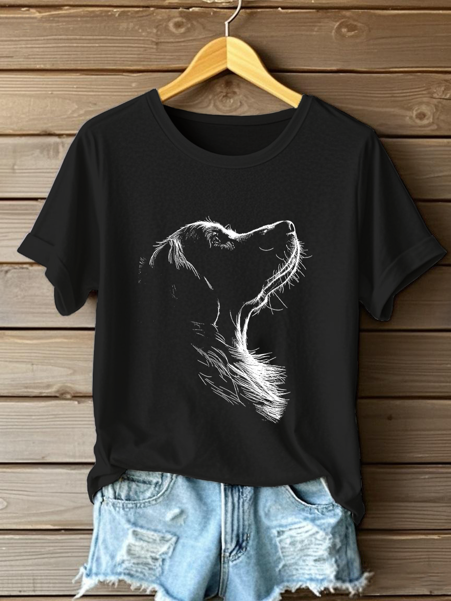 Damen Golden Retriever bedrucktes lässiges T-Shirt