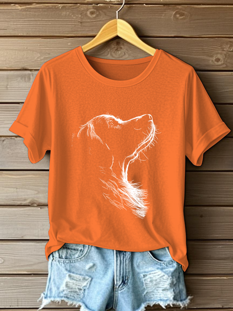 Damen Golden Retriever bedrucktes lässiges T-Shirt