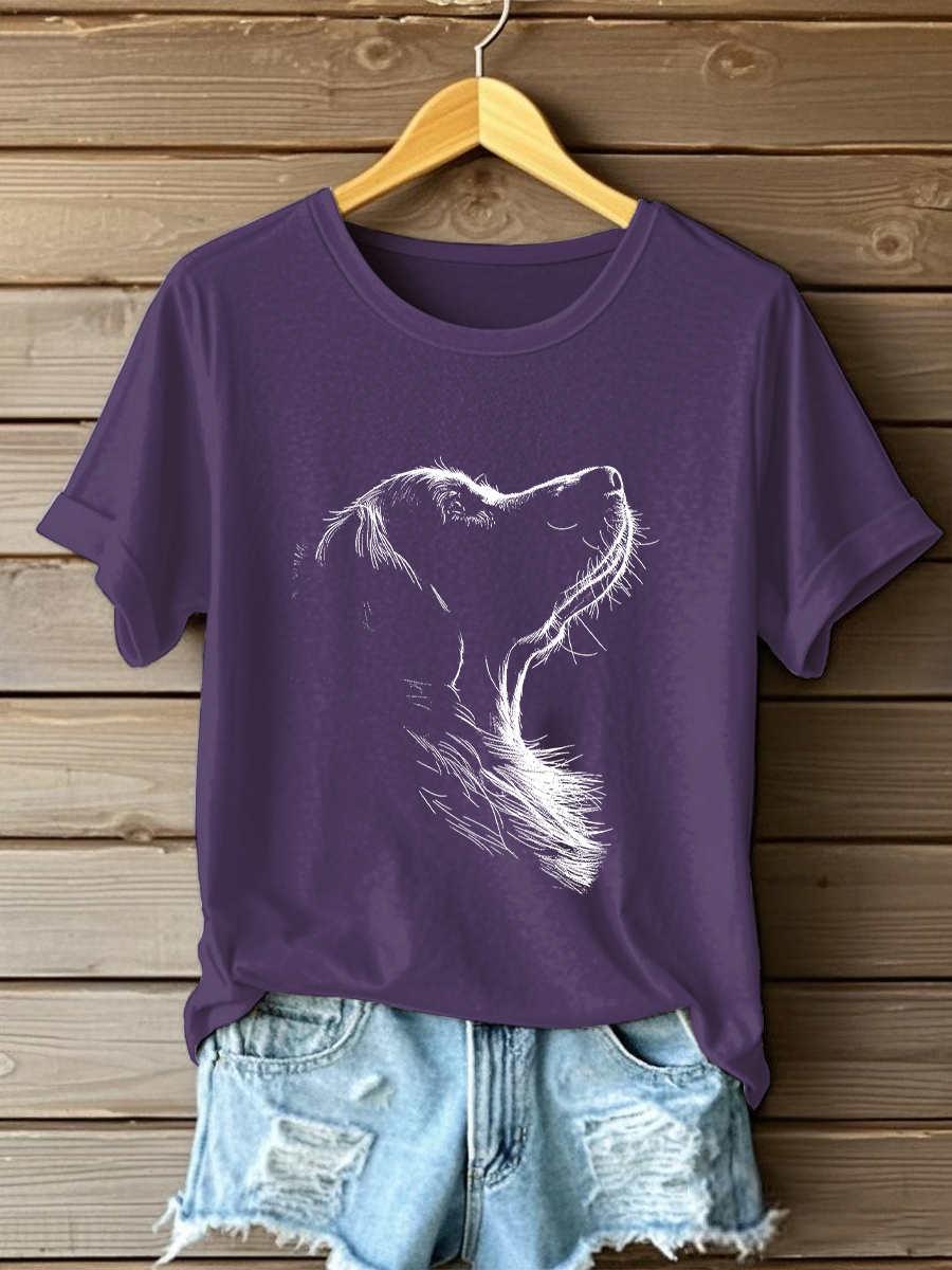 Damen Golden Retriever bedrucktes lässiges T-Shirt