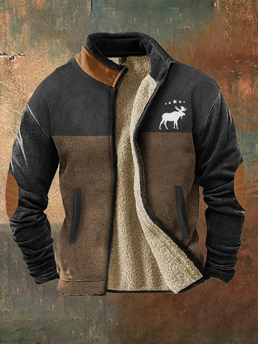 Herren Vintage Western Elk bedrucktes lässiges Sweatshirt