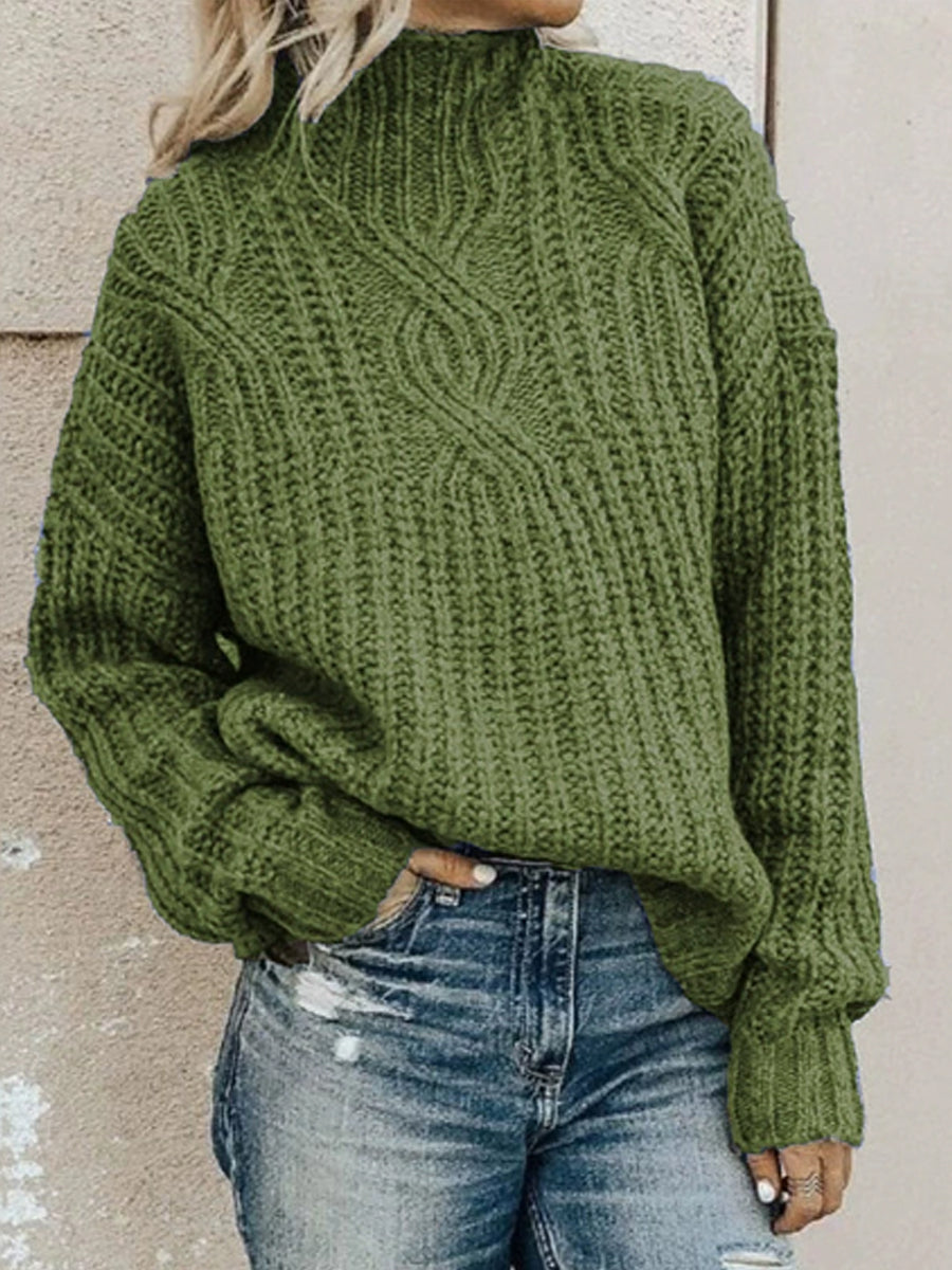 Damen Roll kragen pullover Strick pullover