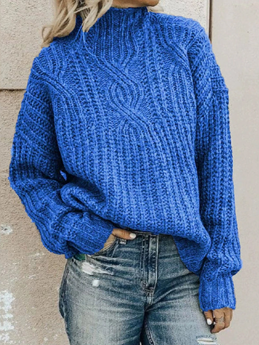 Damen Roll kragen pullover Strick pullover