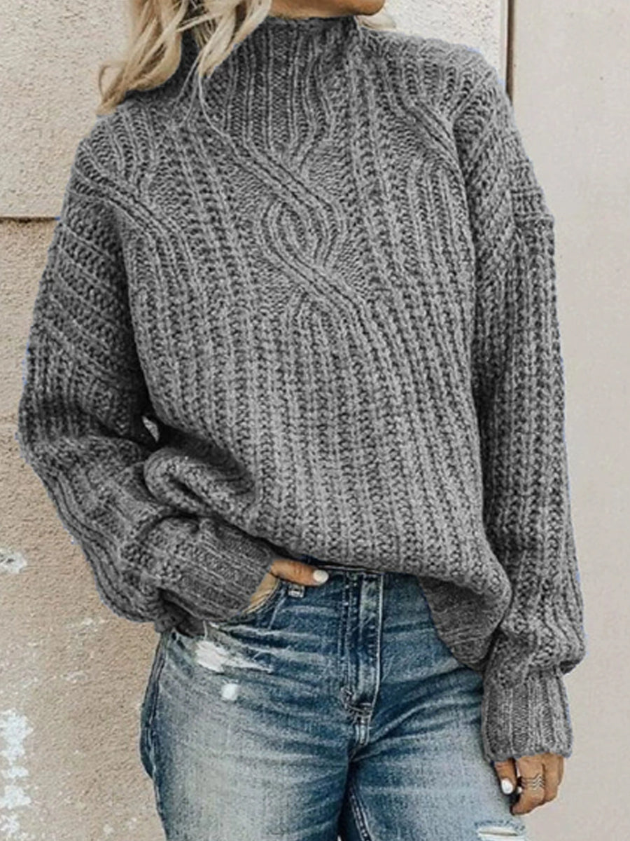 Damen Roll kragen pullover Strick pullover