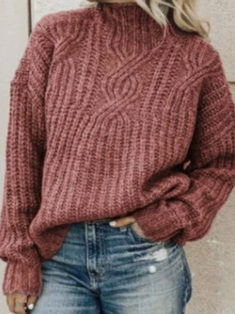 Damen Roll kragen pullover Strick pullover