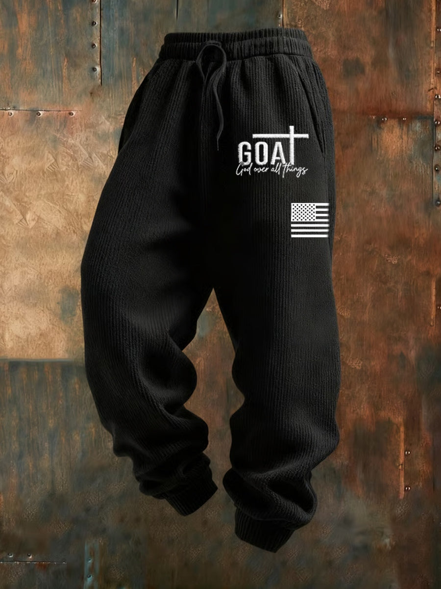 Herren Retro Faith Print Lose Freizeit hosen