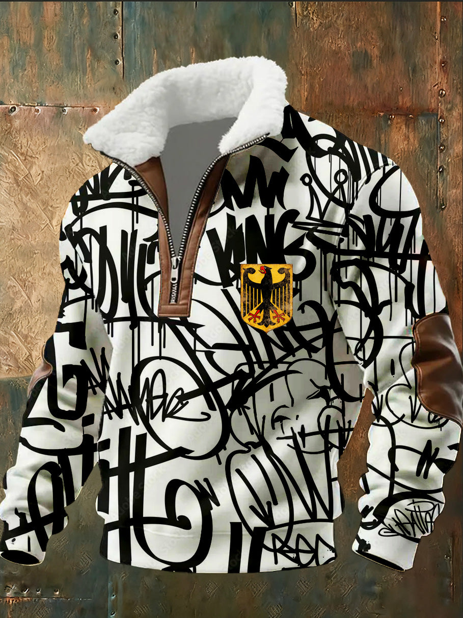 Herren-Sweatshirt mit deutschem Vintage-Kunstdruck