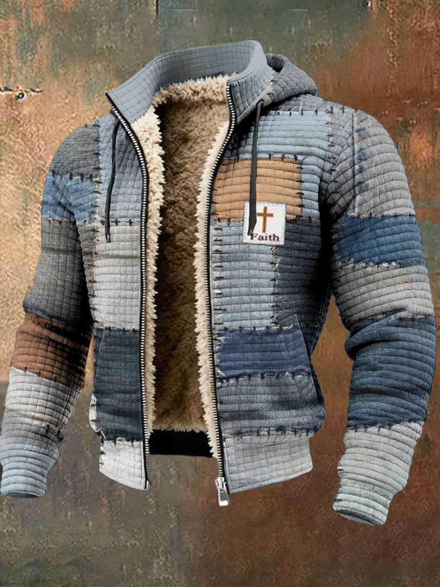 Herren Vintage Winter Western Style Faith Bedruckte Jacke