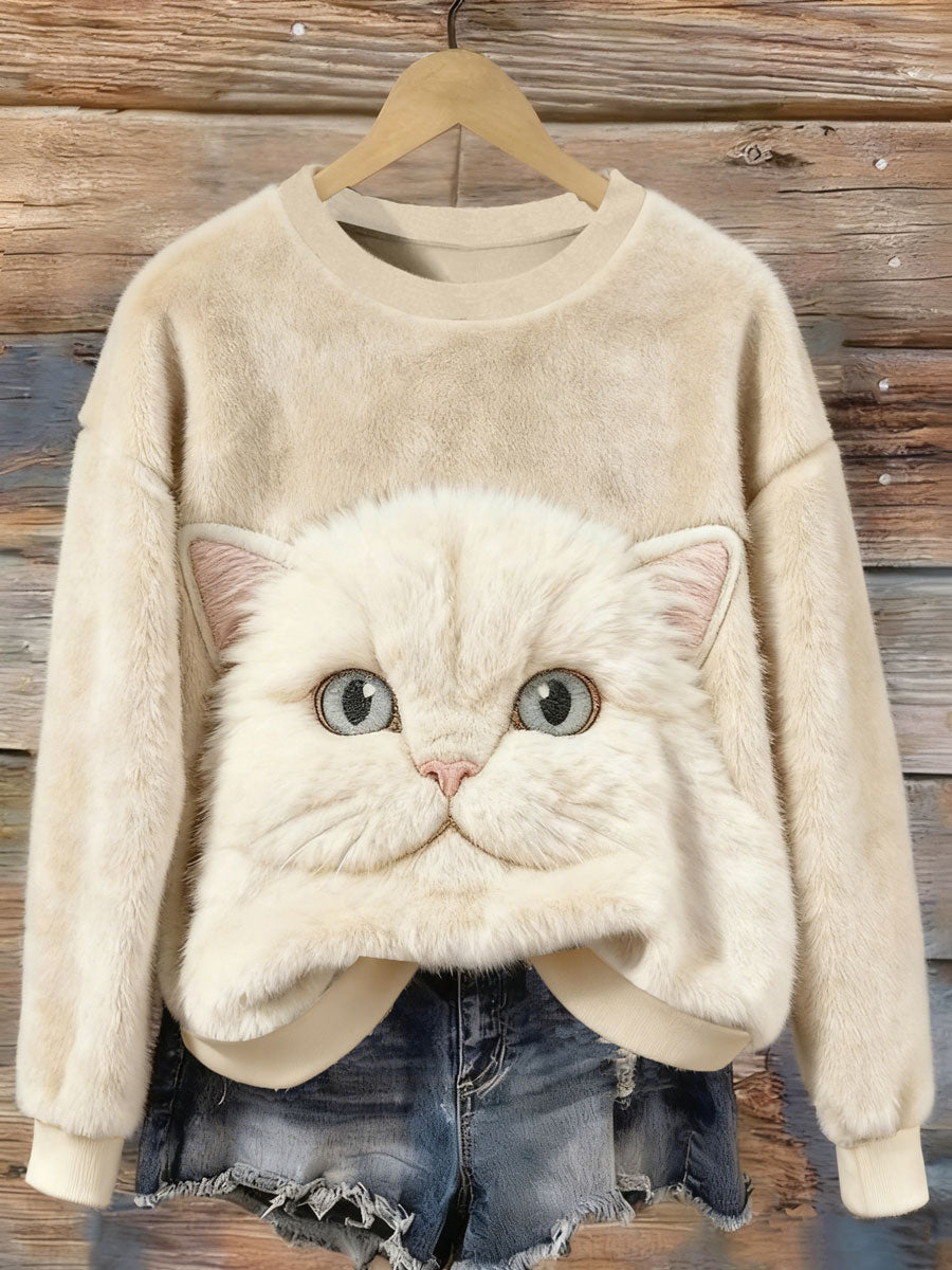 Katzen-Kunstdruck-Casual-Top für Frauen
