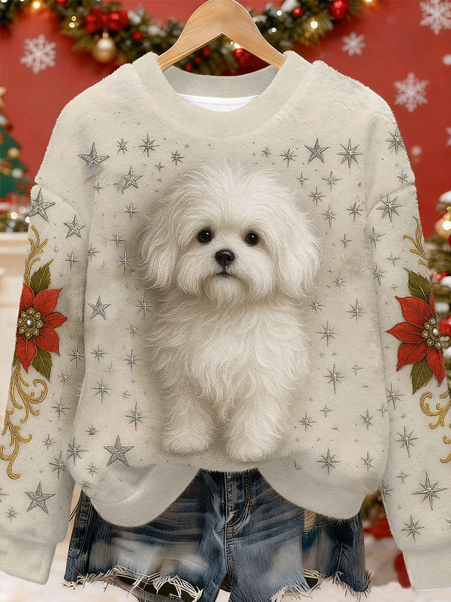 Frauen niedlicher Hund Kunst Flanell Hoodie