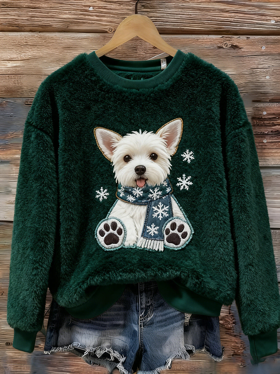 Damen Retro Tier Weihnachts kunst Print Casual Flanell Top