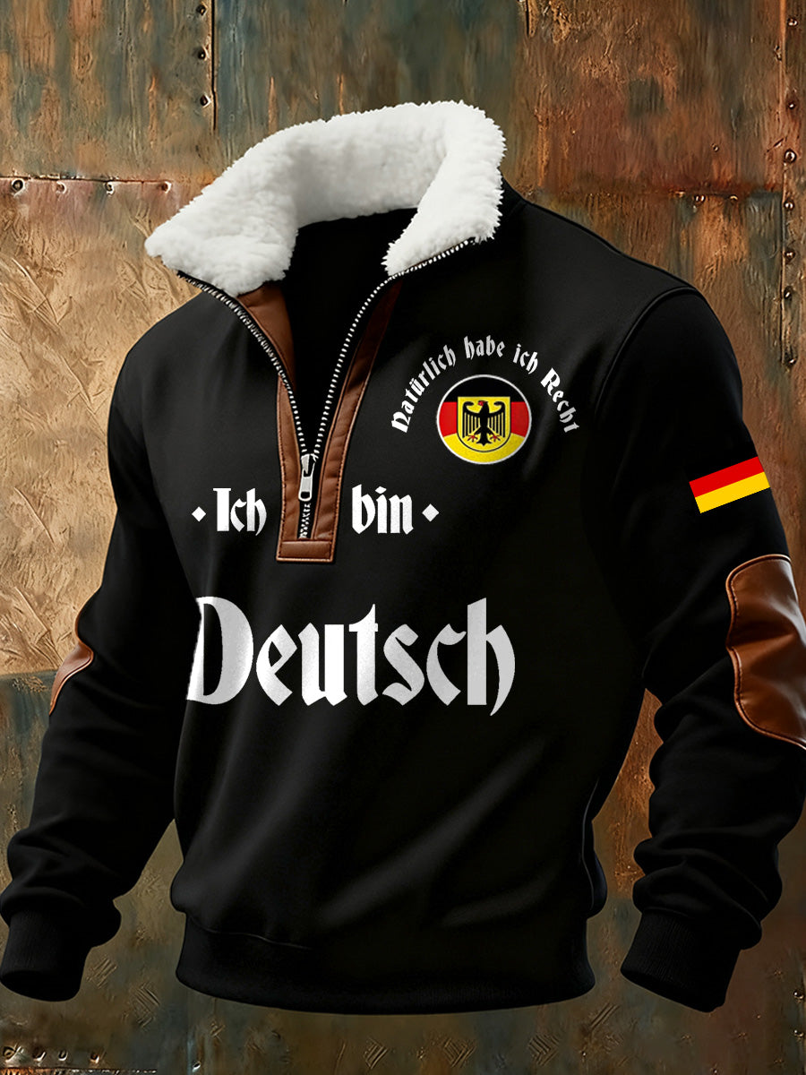Herren-Sweatshirt mit deutschem Vintage-Kunstdruck