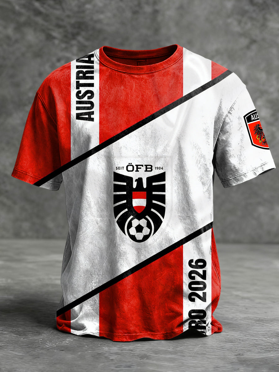 Retro österreichi scher Fußball Gedenk-Freizeit-T-Shirt