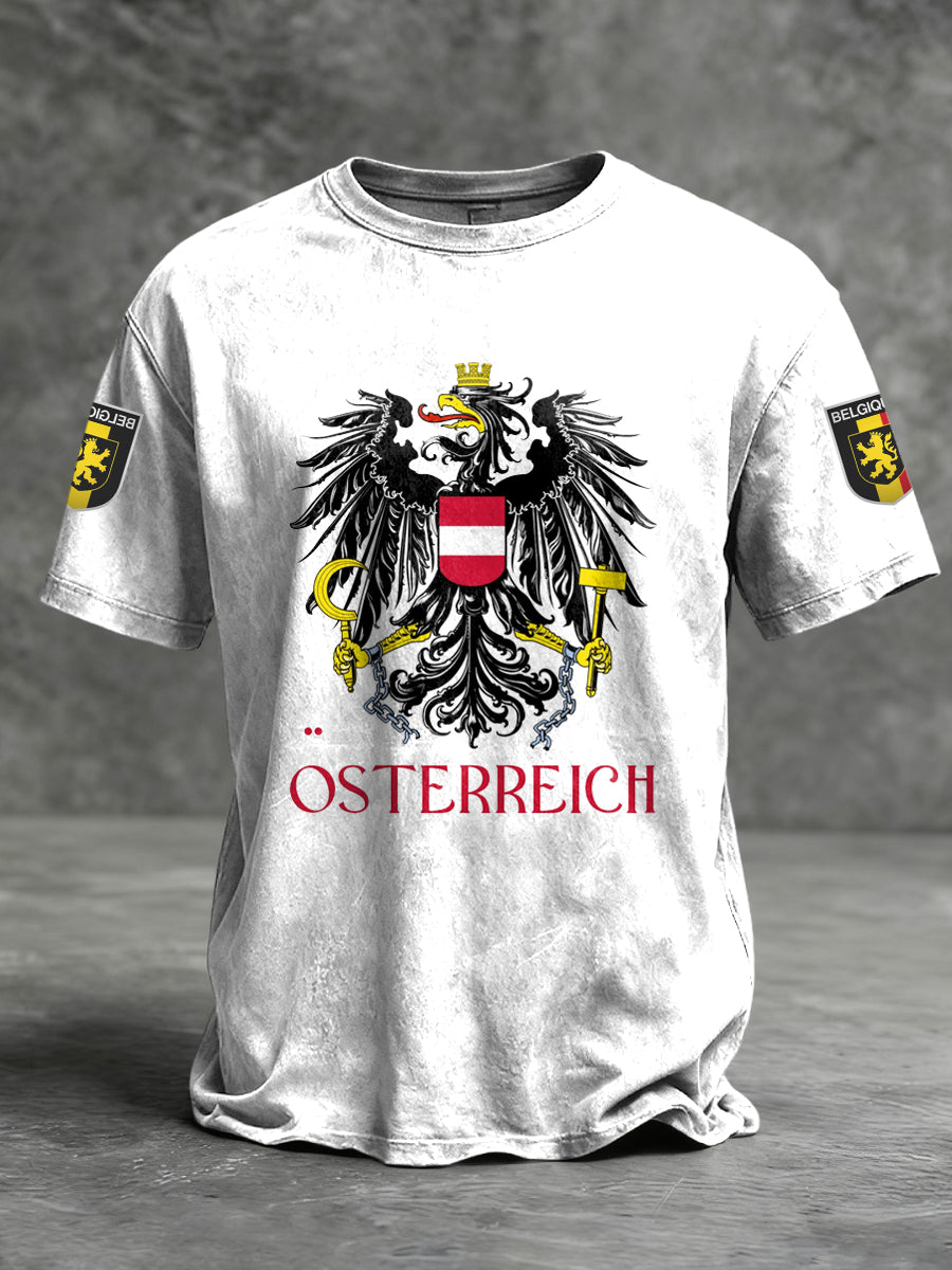 Retro österreich ische Flagge Emblem Casual T-Shirt