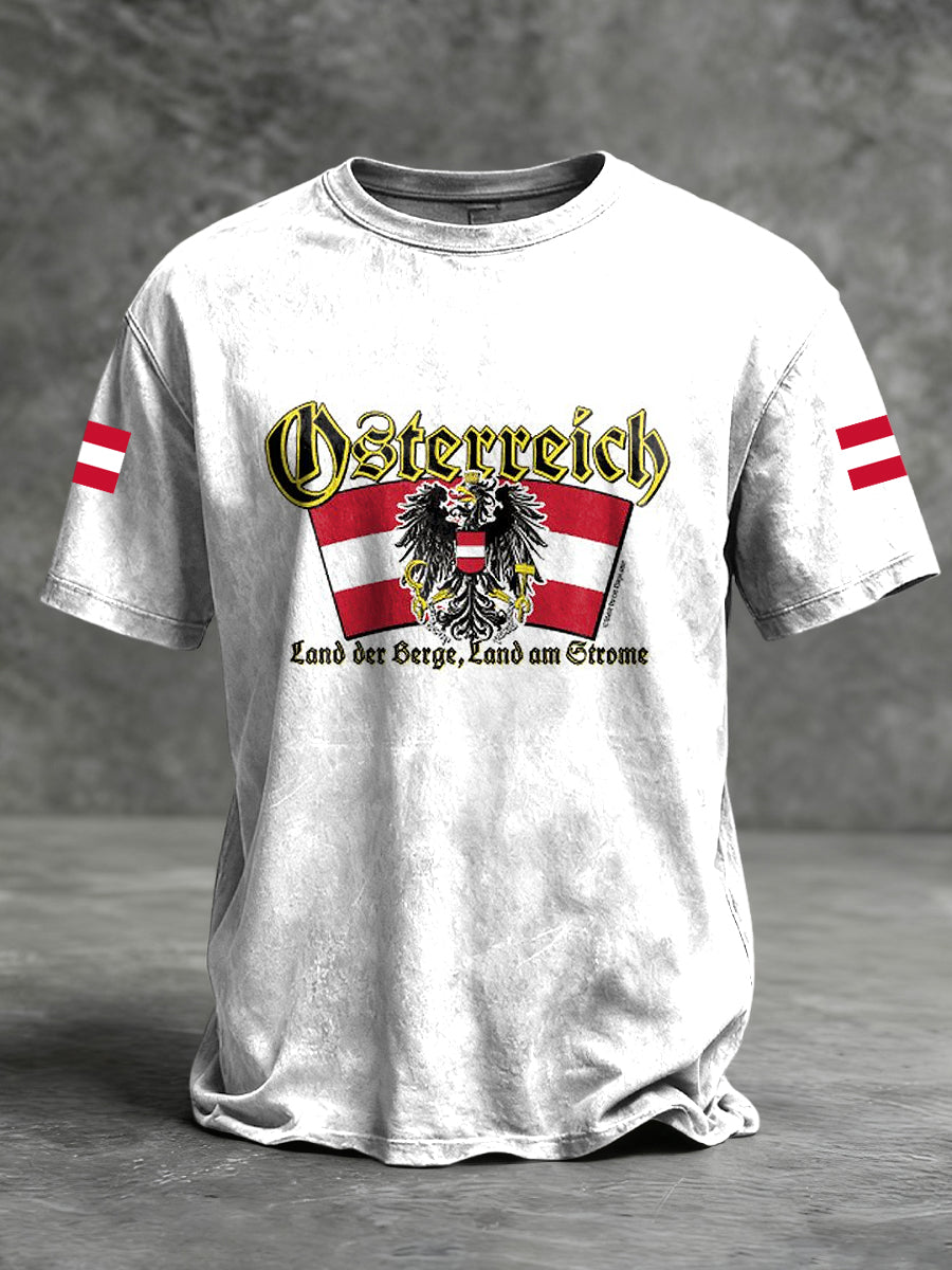 Retro österreich ische National hymne Patriot lässig T-Shirt