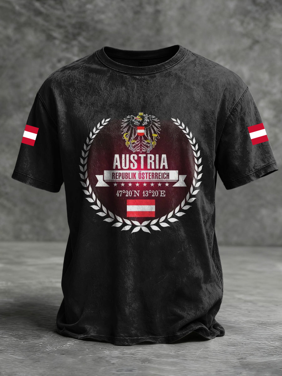 Retro österreich ische Flagge Emblem Casual T-Shirt