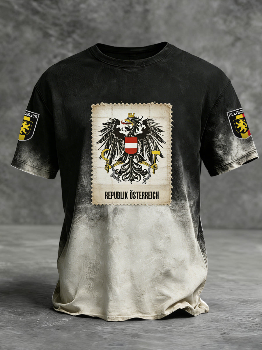 Vintage-gewaschene österreich ische Flagge lässig T-Shirt