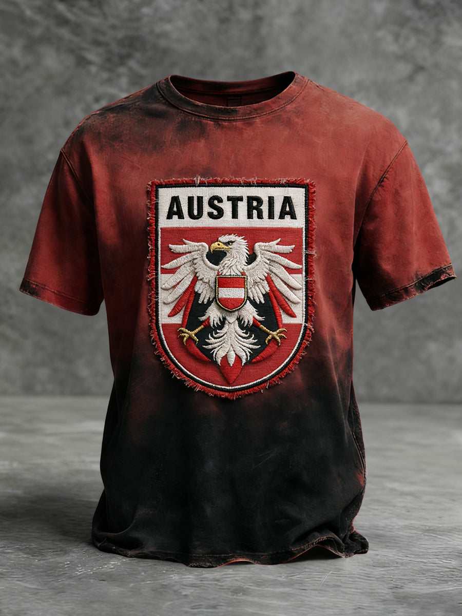 Retro österreich isches Emblem Gradient Casual T-Shirt