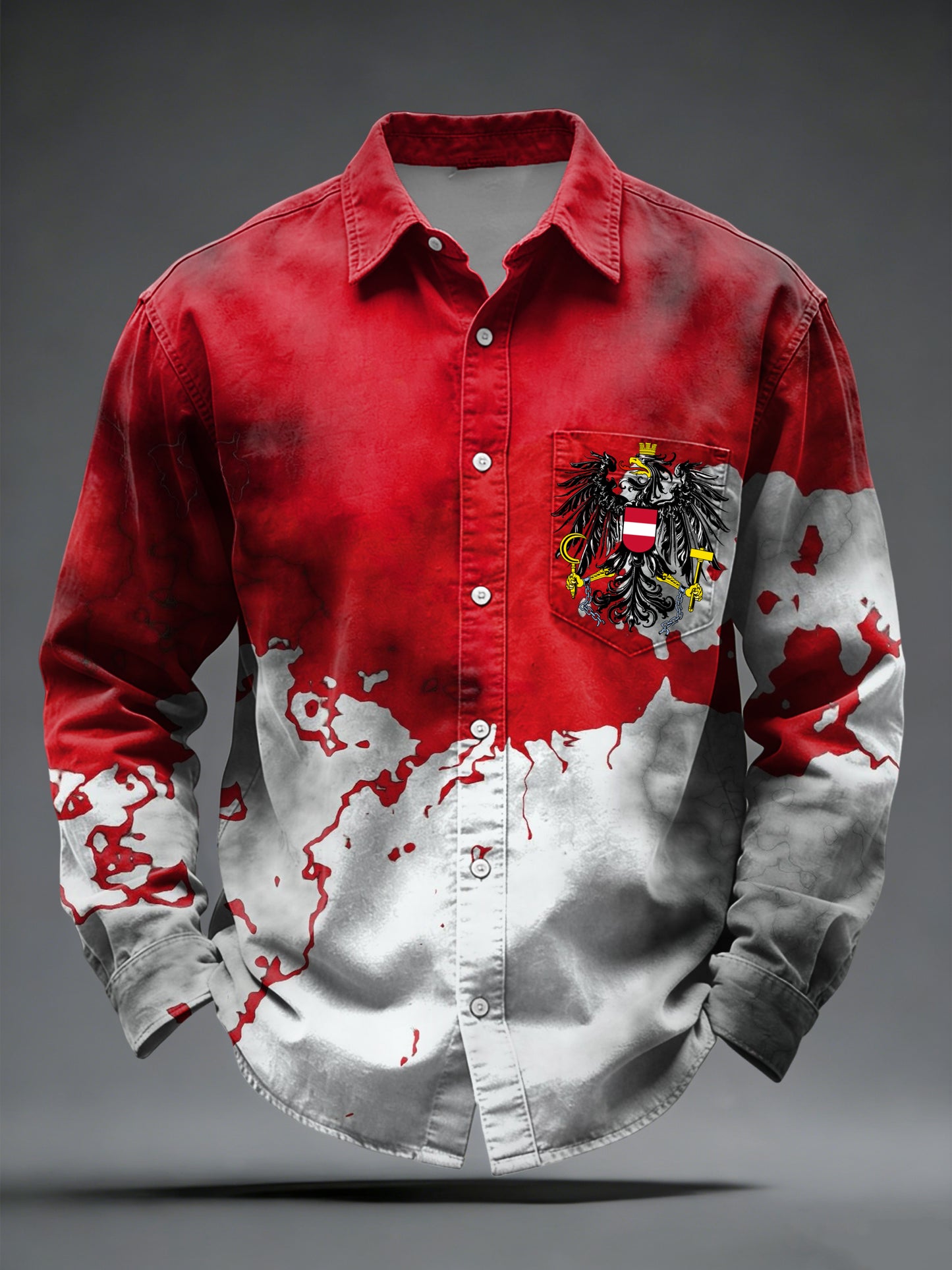 Retro österreich isches Emblem Abstrakte Farbe Casual Shirt