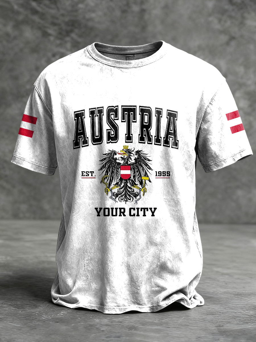 Retro österreich isches Emblem Patriot Casual T-Shirt