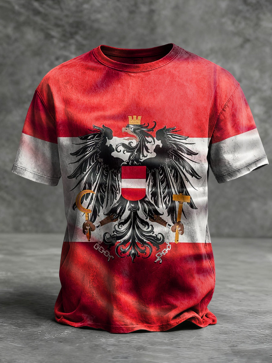 Retro österreich ische abstrakte Flagge lässig T-Shirt