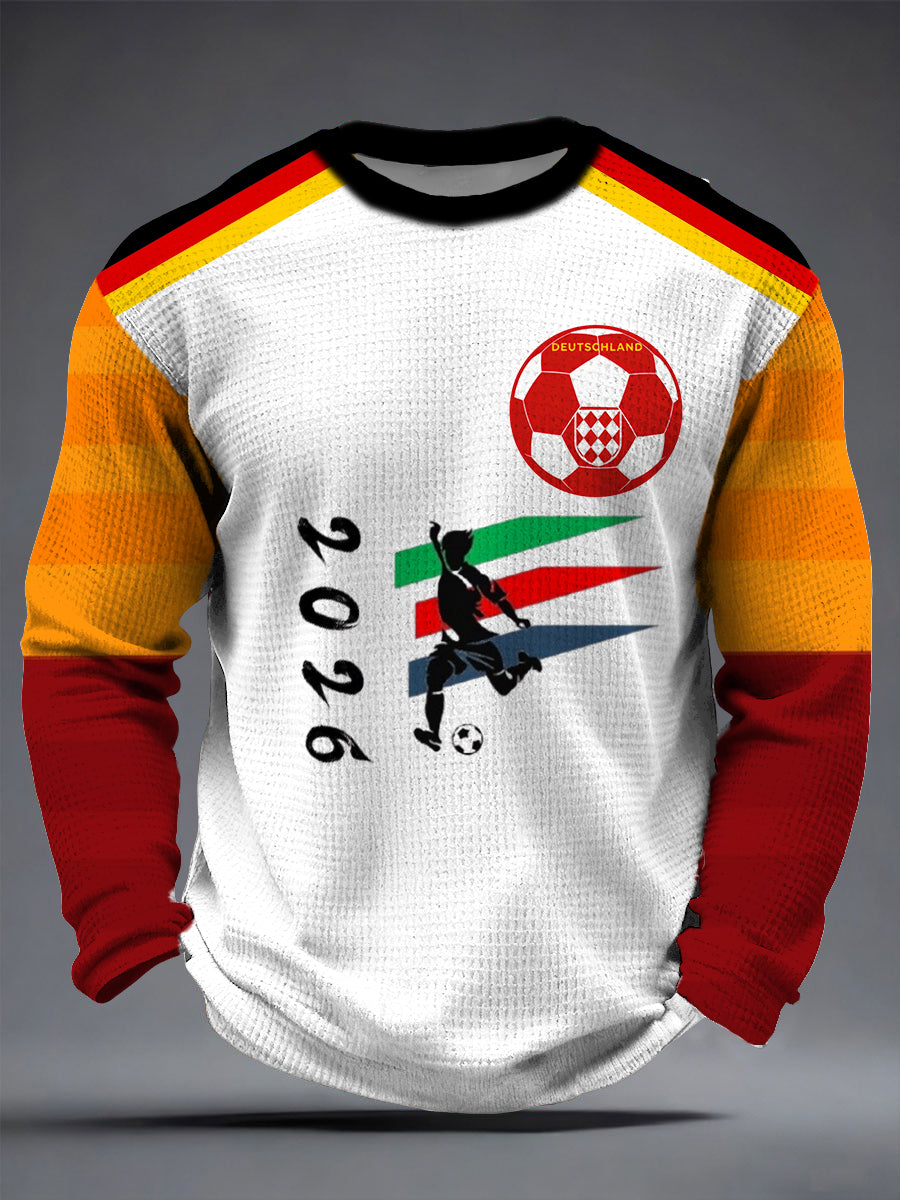 Männer vibrierende 2026 Deutschland Fußball Silhouette T-Shirt