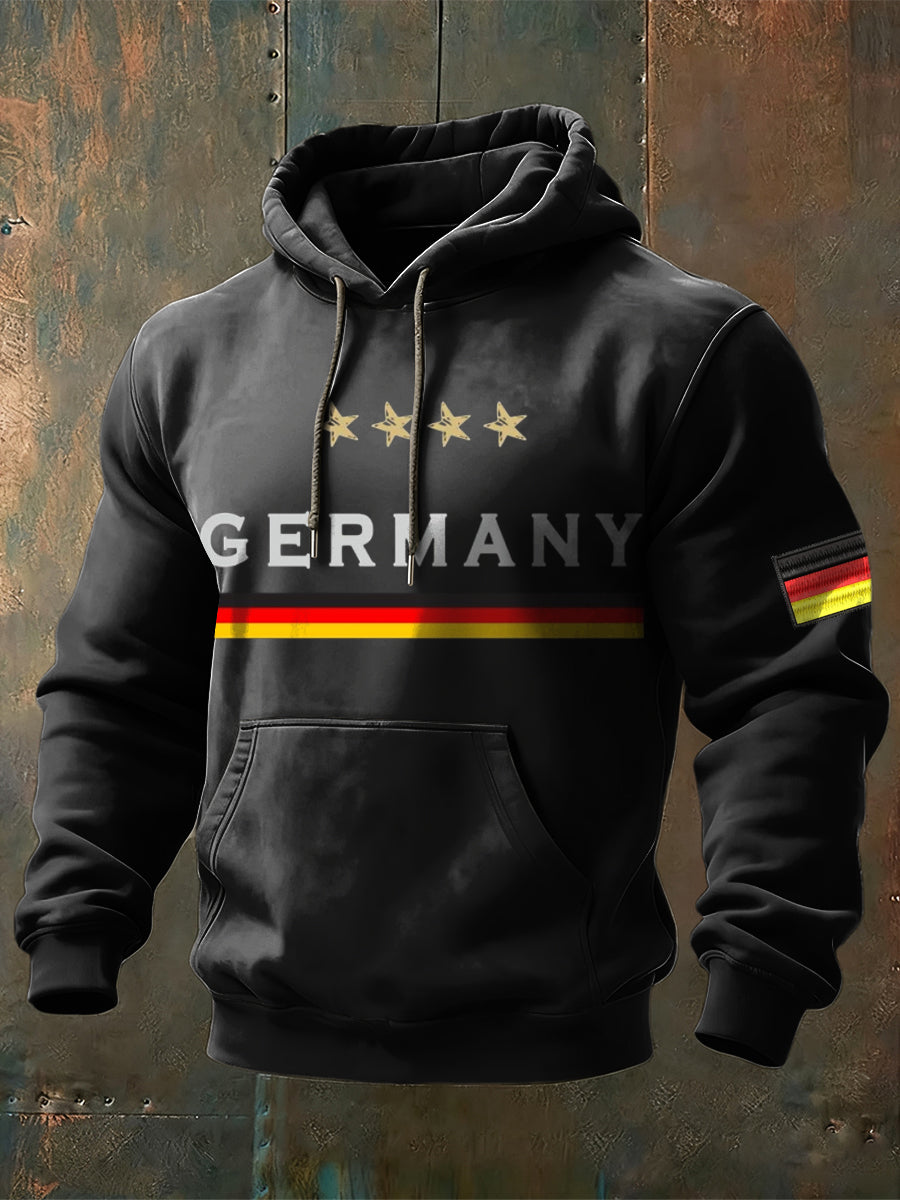 Herren Anspruchs voller Deutschland Vier-Sterne-Flagge Hoodie