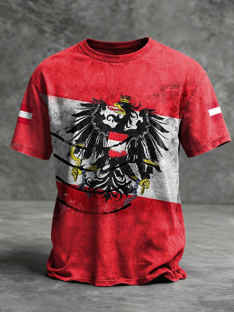 Retro abstrakte österreich ische Flagge lässig T-Shirt