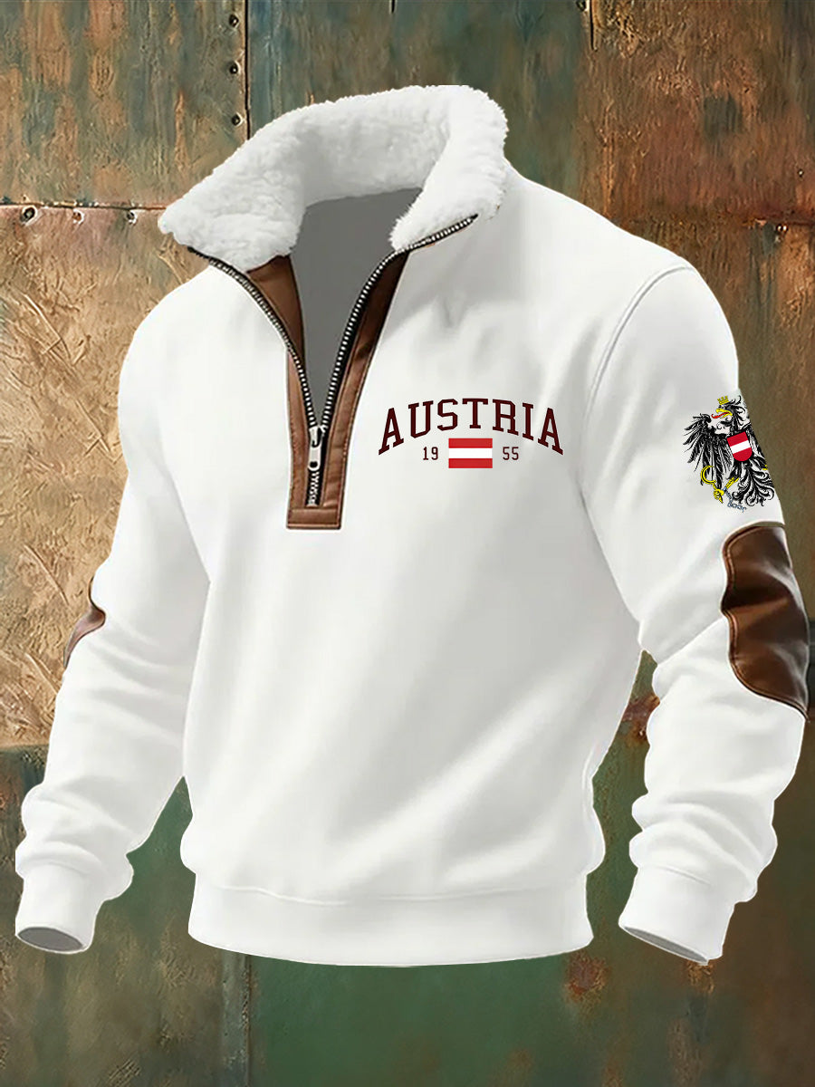 Österreich isches Flaggen druck-Gedenk-Sweatshirt für Männer