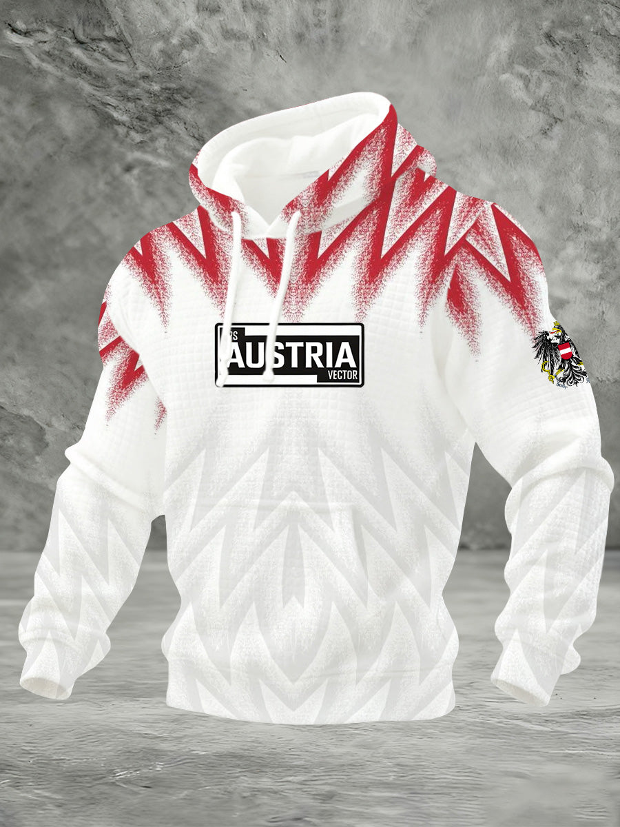 Warme Jacke mit österreichi schem Flaggen druck für Männer
