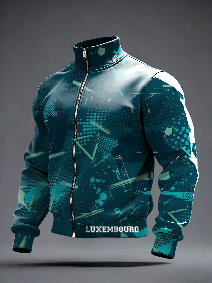 Herren Edgy Splatter-Druck Luxemburg Grafik jacke