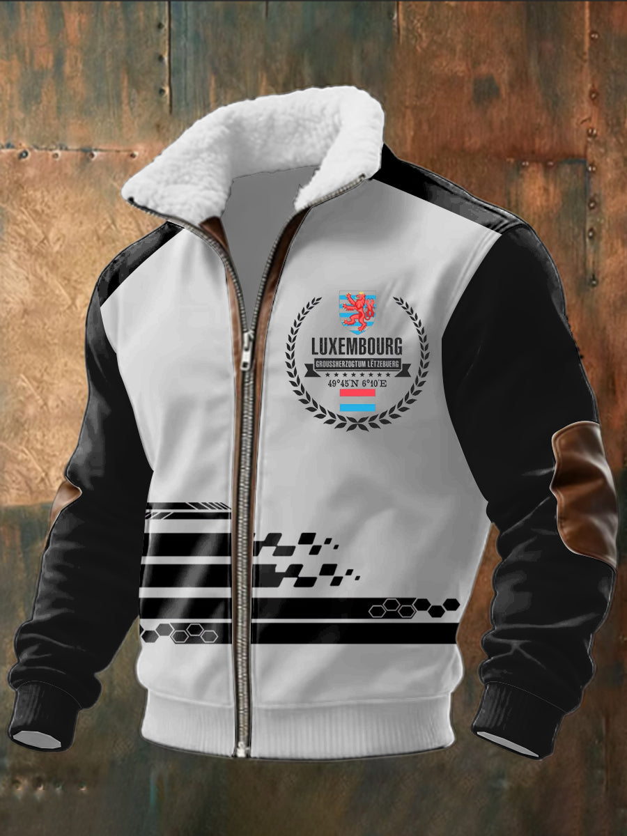Herren moderne schwarz-weiße Luxemburger Kranz jacke