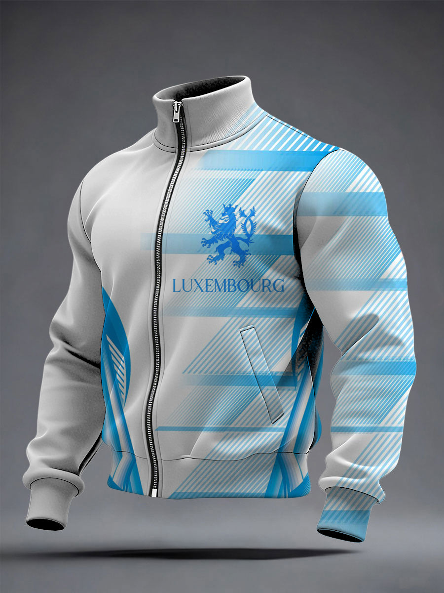 Moderne geometrische luxemburg ische Löwen jacke für Herren