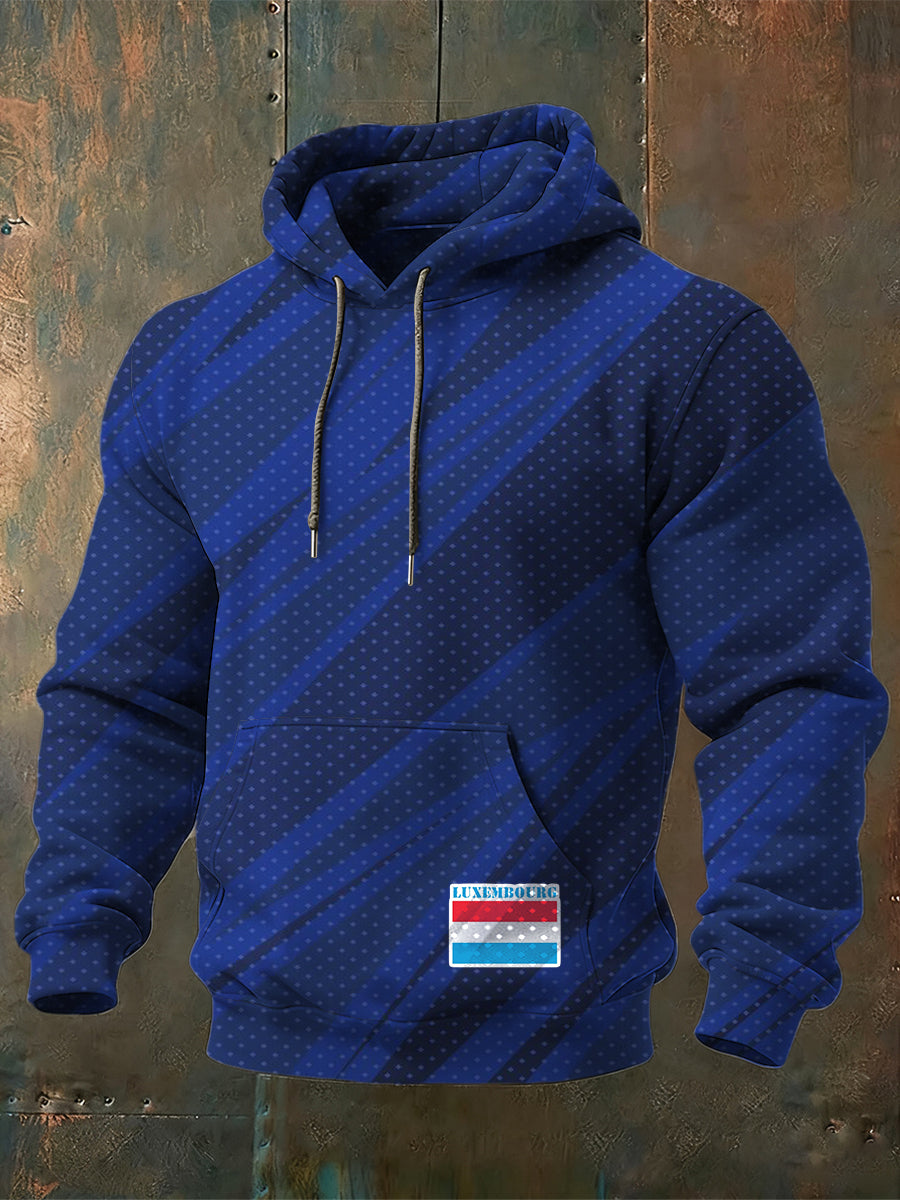 Herren Schlanker Polka-Dot Luxemburg-Themen-Hoodie