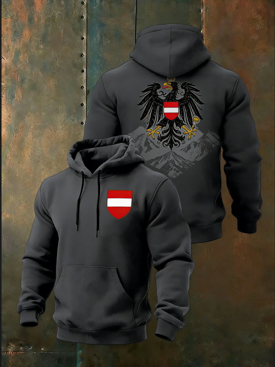 Herren Bold Grey Österreich isches Wappen Berg Hoodie