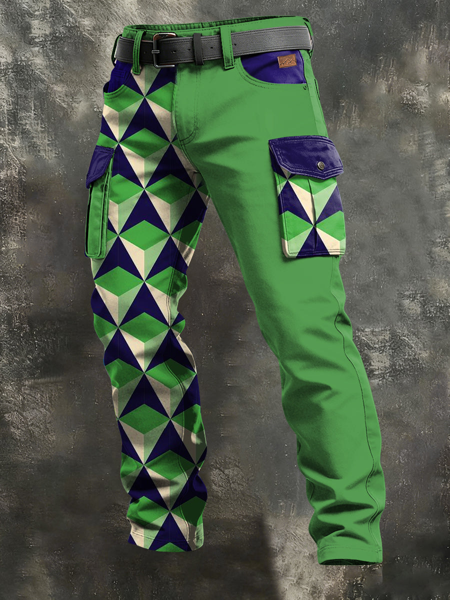 Herren-Retro-Urlaub Business-Kunstdruck Freizeit-Hose